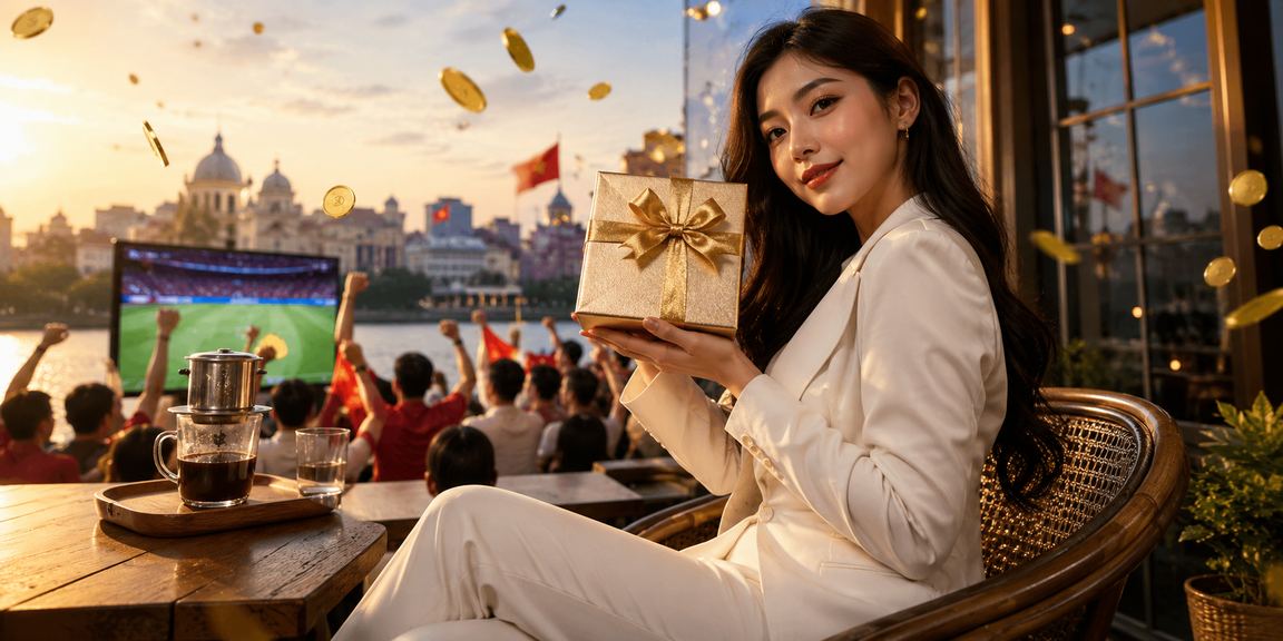 Người dùng Hà Nội truy cập nền tảng giải trí xshm bên ly cà phê buổi tối