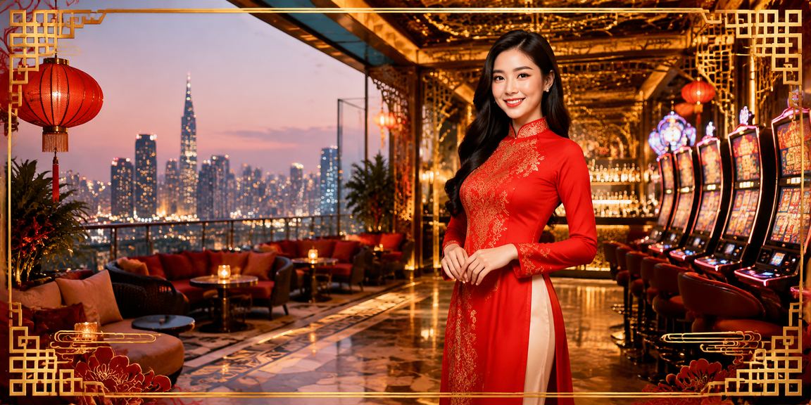 Người chơi xshm tham gia slot game tại Thành phố Hồ Chí Minh với áo dài truyền thống